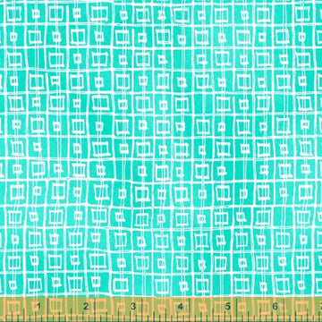 OUR HOUSE: Guitar frets and strings- turquoise (1/4 Yard)
