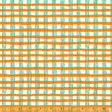 LUCKY RABBIT: Painted Plaid-Orange (1/4 Yard)
