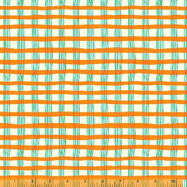 LUCKY RABBIT: Painted Plaid-Orange (1/4 Yard)