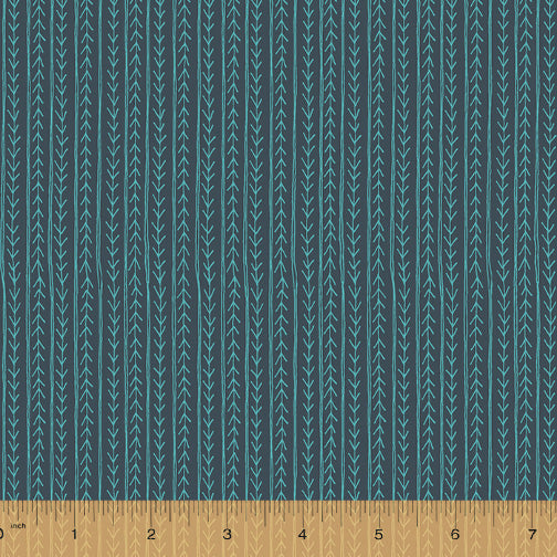 JAYE BIRD: Bird Tracks-Teal (1/4 Yard)