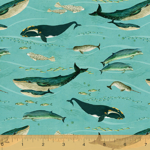 LAND AND SEA: Faroe Whales-Clear Ckies (1/4 Yard)