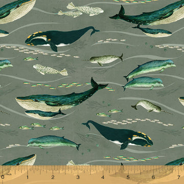 LAND AND SEA: Faroe Whales-Stormy (1/4 Yard)