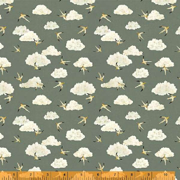 LAND AND SEA: Seabirds And Clouds-Stormy (1/4 Yard)