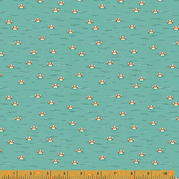 LAND AND SEA: Life Rings-Clear Skies (1/4 Yard)