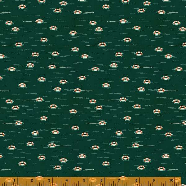 LAND AND SEA: Life Rings-Night (1/4 Yard)