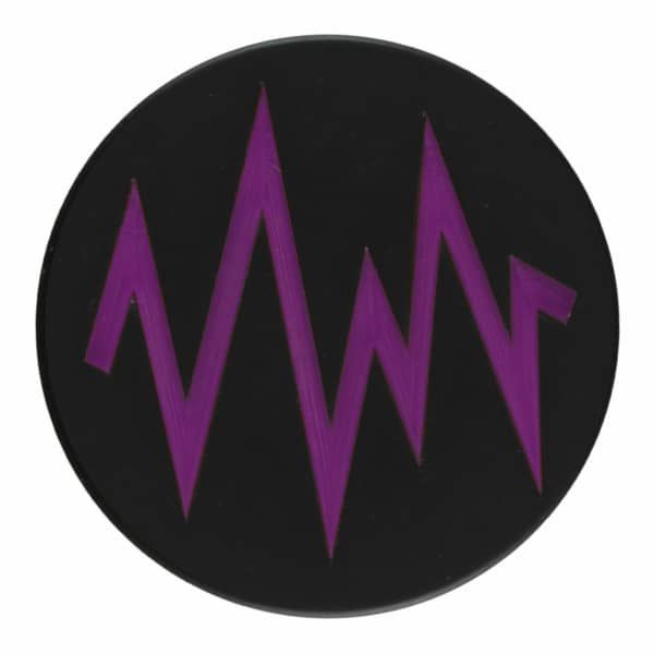 Black Button with Zigzag Design Purple
