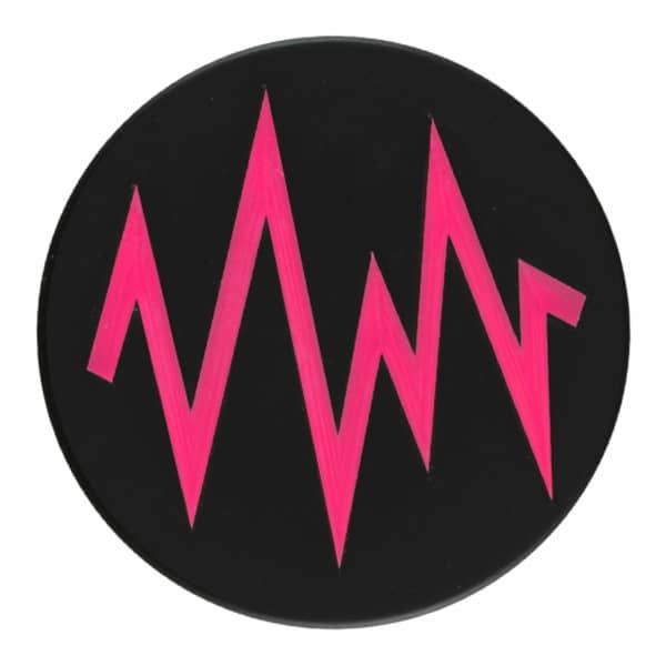 Black Button with Zigzag Design Pink