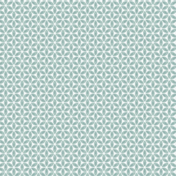 Words to Quilt By: Geo Flower in Teal/White (1/4 Yard)