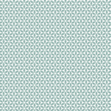 Words to Quilt By: Geo Flower in Teal/White (1/4 Yard)