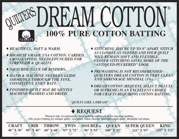 Quilters Dream Natural Cotton Request- Double 96