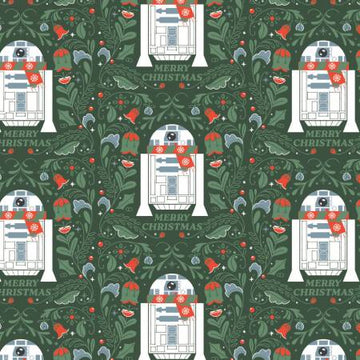 Star Wars: Christmas R2-D2 - Green (1/4 Yard)