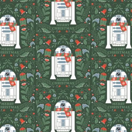 Star Wars: Christmas R2-D2 - Green (1/4 Yard)