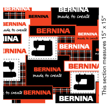 BERNINA Logo Patch Black/Red (1/4 Yard)