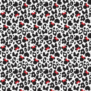 Minnie Mouse Leopard Print- Black (1/4 Yard)