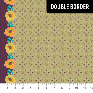 Kindred Sketches: Dew Drops - Antique (Double Border) (1/4 Yard)