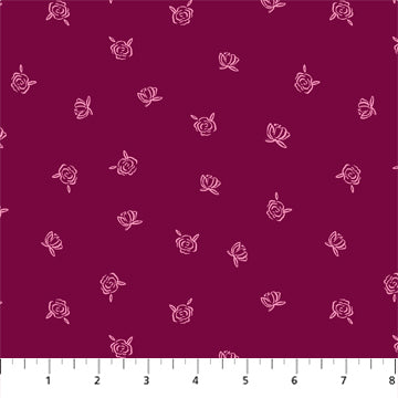 LOVE IN BLOOM: Ditsy Flowers-Berry (1/4 Yard)