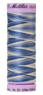 SILK-FINISH: 50wt Cotton Variegated 100m-Clear Sky 9811