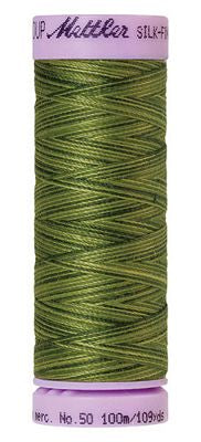 SILK-FINISH: 50wt Cotton Variegated 100m-Ferns 9818