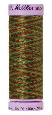SILK-FINISH: 50wt Cotton Variegated 100m-Forest Land 9822