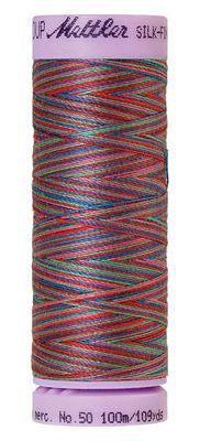 SILK-FINISH: 50wt Cotton Variegated 100m-Techno Brights 9836
