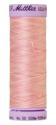 SILK-FINISH: 50wt Cotton Variegated 100m-So Soft Pink 9837