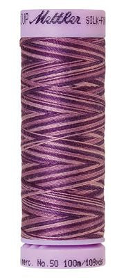 SILK-FINISH: 50wt Cotton Variegated 100m-Lilac Bouquet 9838