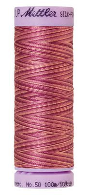 SILK-FINISH: 50wt Cotton Variegated 100m-Pink Folx 9839