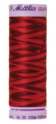 SILK-FINISH: 50wt Cotton Variegated 100m-Midnight Garnet 9845