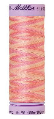 SILK-FINISH: 50wt Cotton Variegated 100m-Dusty Rose 9847