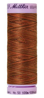 SILK-FINISH: 50wt Cotton Variegated 100m-Chocolate 9852