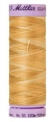 SILK-FINISH: 50wt Cotton Variegated 100m-Bleached Straw 9855
