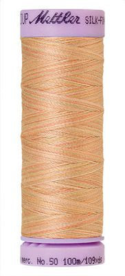 SILK-FINISH: 50wt Cotton Variegated 100m-Coral Sands 9857