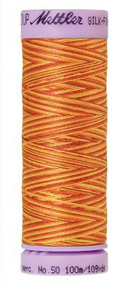 SILK-FINISH: 50wt Cotton Variegated 100m-Falling Leaves 9858