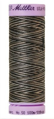 SILK-FINISH: 50wt Cotton Variegated 100m-Charcoal 9861
