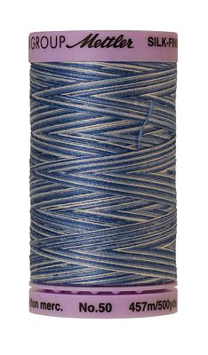 SILK-FINISH: 50wt Cotton Variegated 500m-Clear Sky 9811