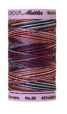 SILK-FINISH: 50wt Cotton Variegated 500m-Patriotic 9823