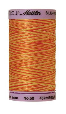 SILK-FINISH: 50wt Cotton Variegated 500m-Orange Ana 9831