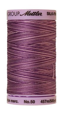 SILK-FINISH: 50wt Cotton Variegated 500m-Lilac Bouquet 9838