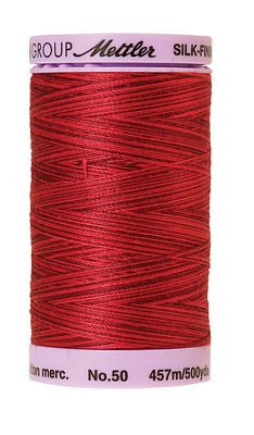 SILK-FINISH: 50wt Cotton Variegated 500m-Midnight Garnet 9845