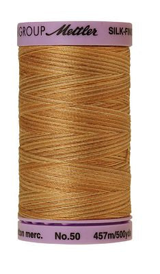 SILK-FINISH: 50wt Cotton Variegated 500m-Bleached Straw 9855