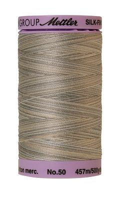 SILK-FINISH: 50wt Cotton Variegated 500m-Dove Gray 9860