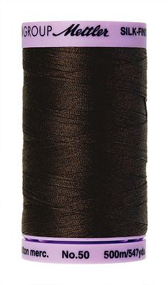 SILK-FINISH: 50wt Cotton 500m-Very Dark Brown 1002