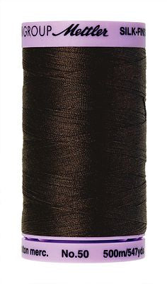 Mettler Silk Finish Cotton 50wt 500m - VERY DARK BROWN