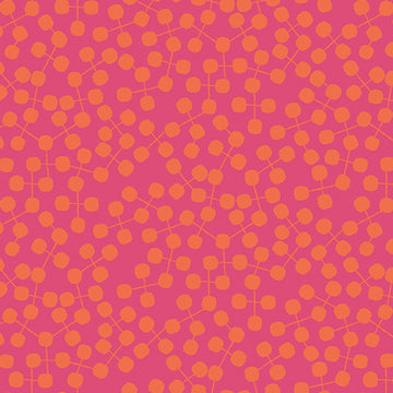 Christa Quilts: Branch Dots- Pink and Orange (1/4 Yard)
