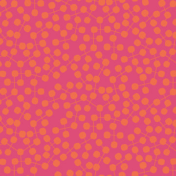 Branch Dots- Pink and Orange (1/4 Yard)