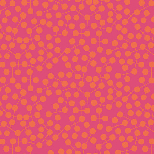 Branch Dots- Pink and Orange (1/4 Yard)