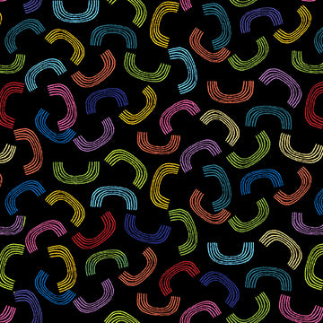 Christa Quilts: Rainbows-Multi and Black (1/4 Yard)