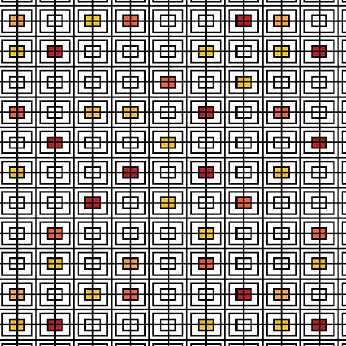 Christa Quilts: Double Square- Red and Yellow (1/4 Yard)