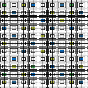 Christa Quilts: Double Square- Blue and Green (1/4 Yard)