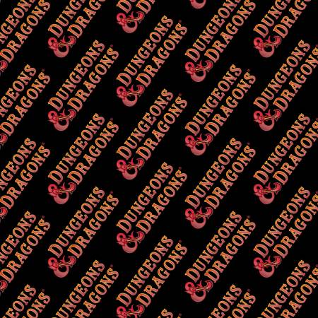 Dungeons & Dragons: Classic Logo-Black (1/4 Yard)